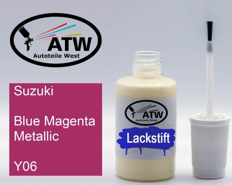 Suzuki, Blue Magenta Metallic, Y06: 20ml Lackstift, von ATW Autoteile West.